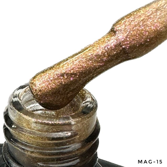 LED Gelelac NEXT MAGIC-15 - гель-лак подвійний пігментації котяче око, 10,5ml