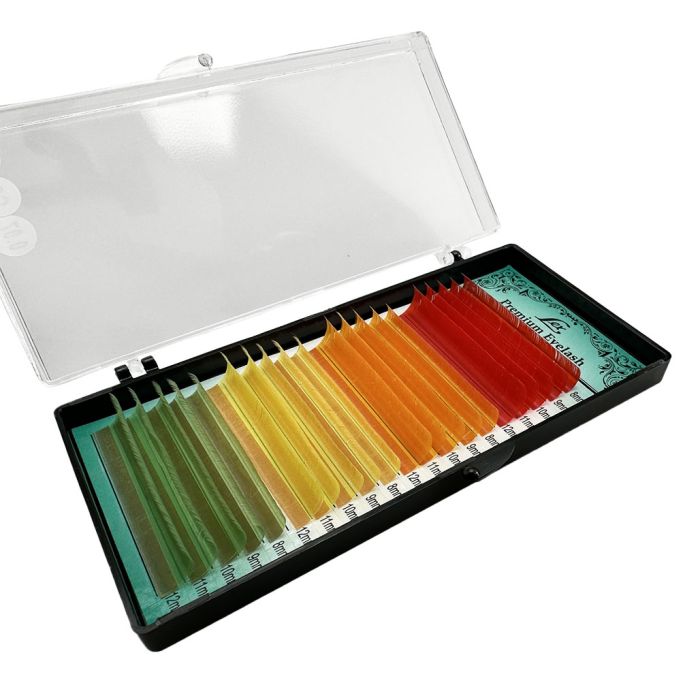 Вії LEX 4 COLOR (red; orange; yellow; y-green) 20 lines 0.07 CC 7-8-9-10-11-12 mm