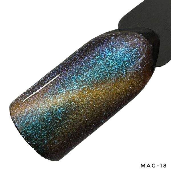 LED Gelelac NEXT MAGIC-18 - гель-лак подвійний пігментації котяче око, 10,5ml