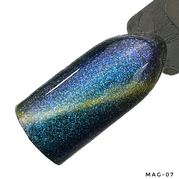 LED Gelelac NEXT MAGIC-07 - гель-лак подвійний пігментації котяче око, 10,5ml