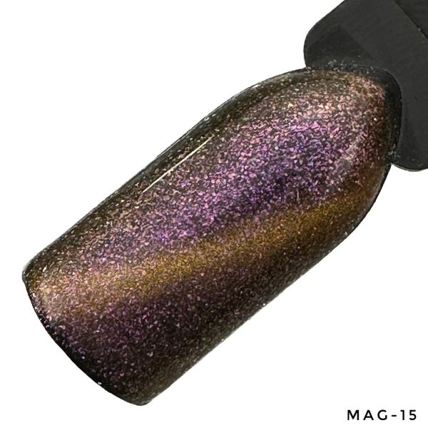 LED Gelelac NEXT MAGIC-15 - гель-лак подвійний пігментації котяче око, 10,5ml