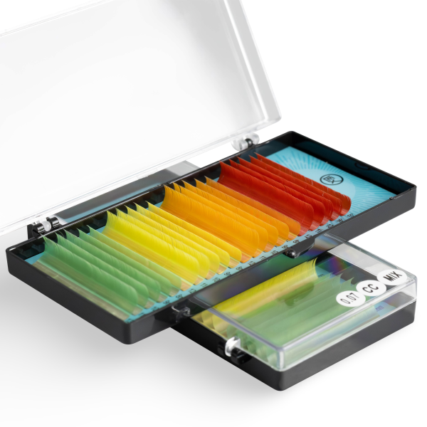 Вії LEX 4 COLOR (red; orange; yellow; y-green) 20 lines 0.07 CC 7-8-9-10-11-12 mm